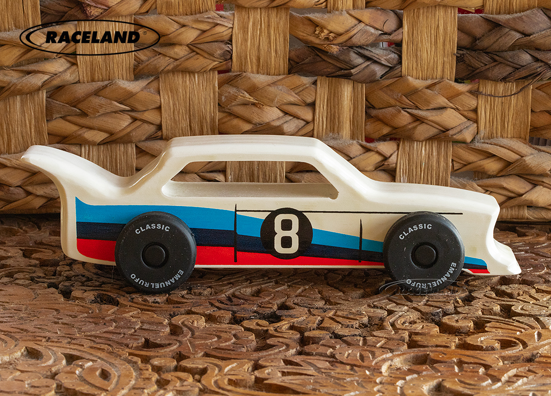 Wooden toy racer no.8