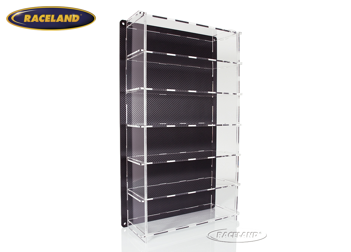 acrylic display cabinet multicase with carbon design back