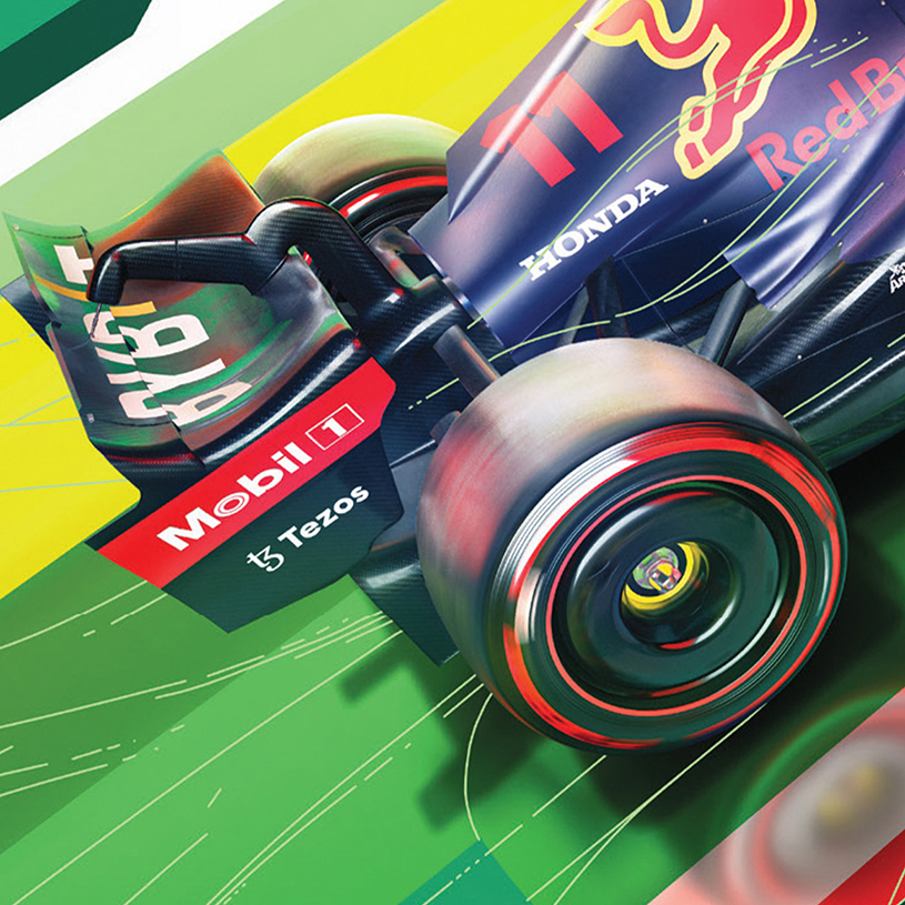 Poster Oracle Red Bull Racing F1 Sergio Perez Mexican GP 2022 50x70cm