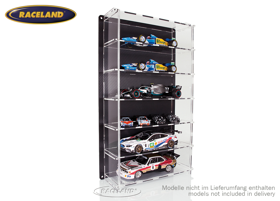 acrylic display cabinet multicase with carbon design back