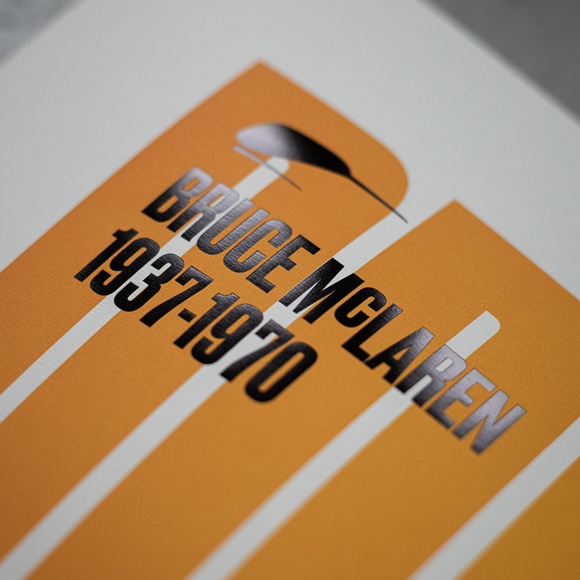 Poster Bruce McLaren, McLaren F1 GP Spa Francorchamps 1968 50x70cm
