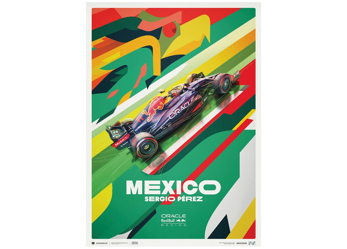Poster Oracle Red Bull Racing F1 Sergio Perez Mexican GP 2022 50x70cm