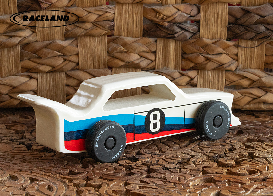 Wooden toy racer no.8