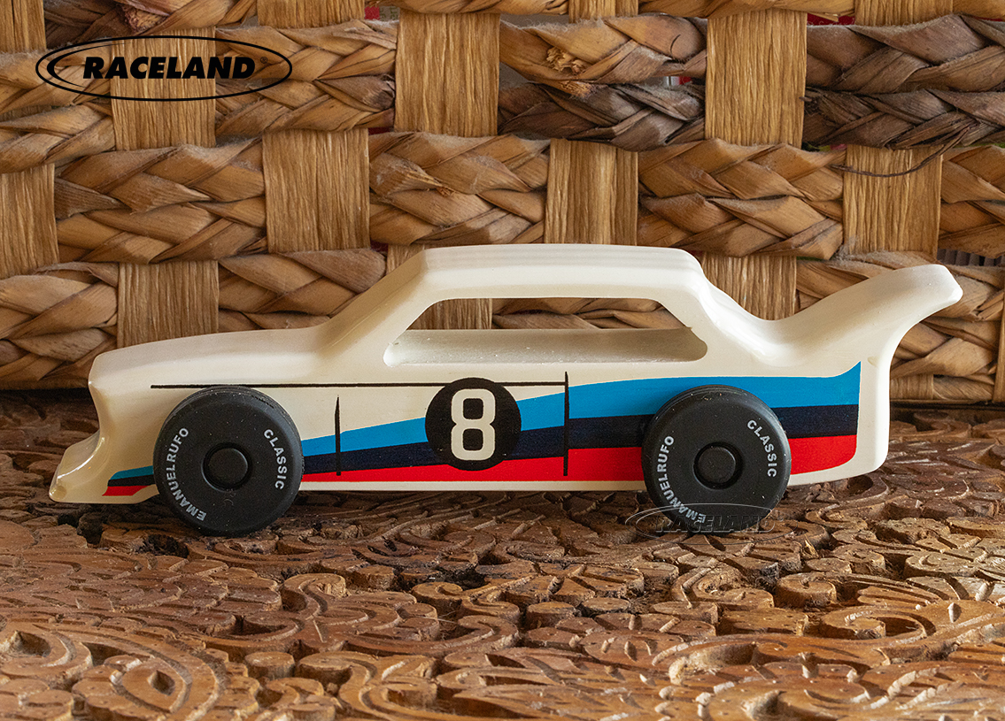 Wooden toy racer no.8