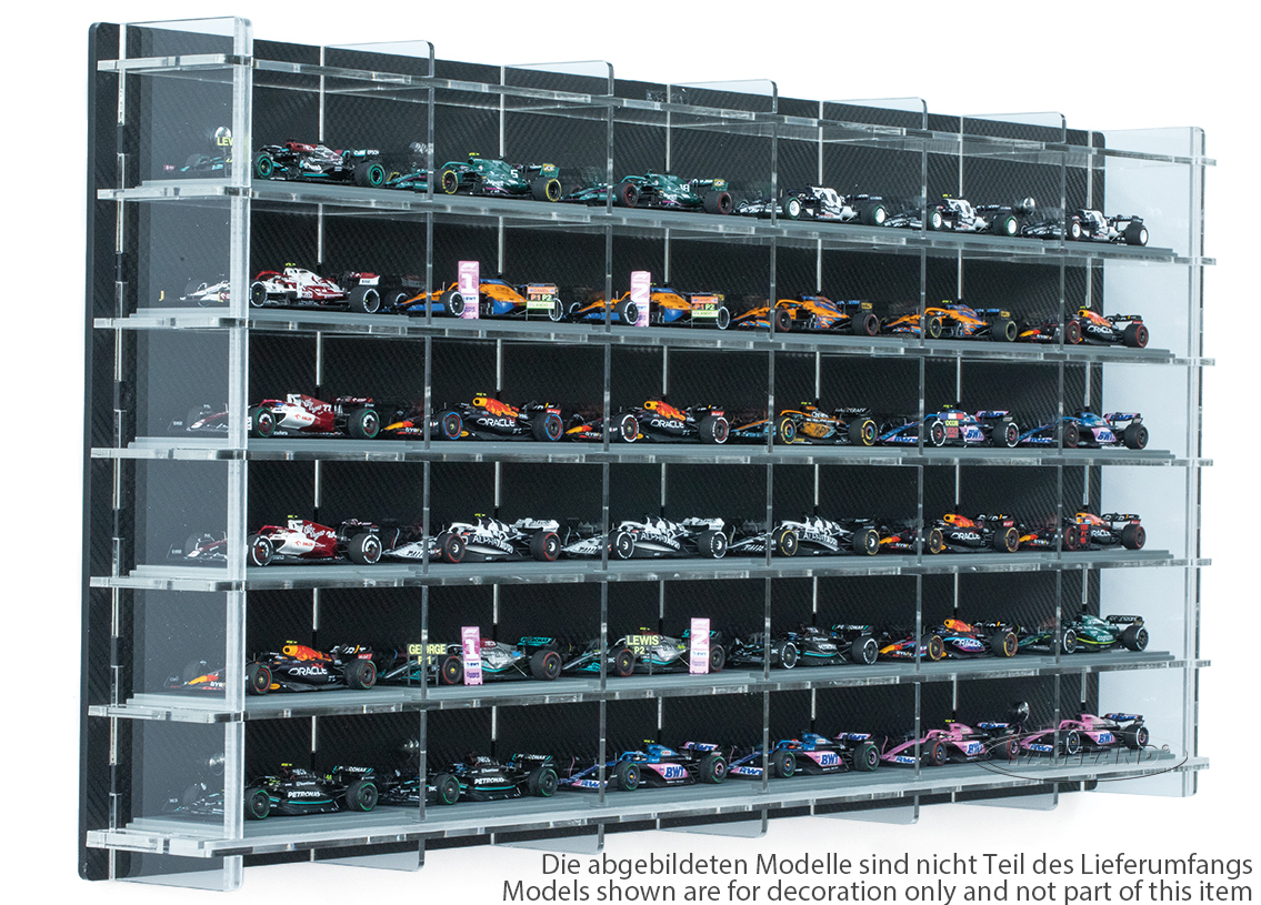 acrylic display cabinet multicase with carbon design back